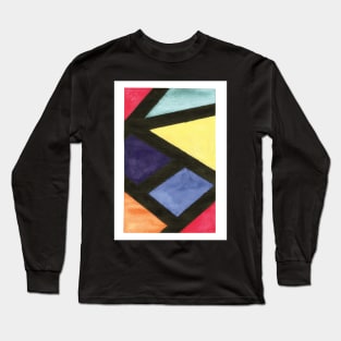 Block Pattern Long Sleeve T-Shirt